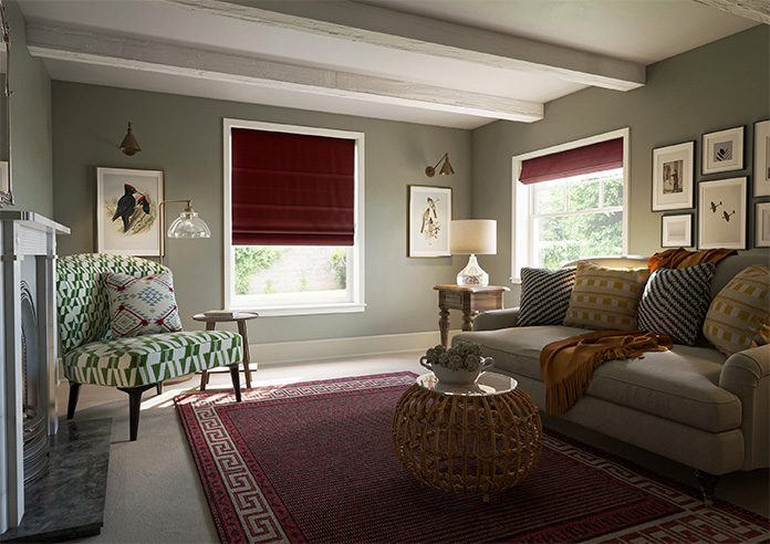Ultra Luxe Velvet, Merlot - Roman Blind - Image 6